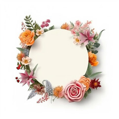 Fototapeta premium floral frame isolated on white background