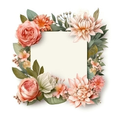 Obraz na płótnie Canvas floral frame isolated on white background