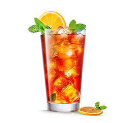 fresh cocktail isolated on white background