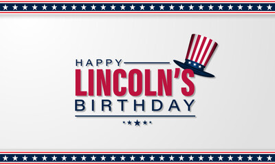 Happy Lincoln's Birthday February 12 Background Vector Illustration  - obrazy, fototapety, plakaty