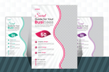 Vector corporate flyer template 2 color design