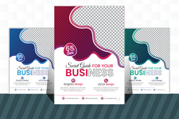 Vector corporate flyer template 2 color design