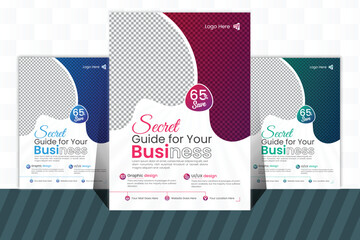 Vector corporate flyer template 2 color design