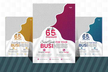 Vector corporate flyer template 2 color design