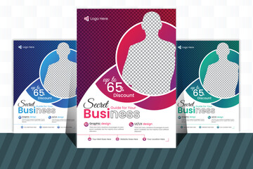 Vector corporate flyer template 2 color design