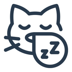 Sleeping Cat Vector Icon Illustration for Cuddly Nights