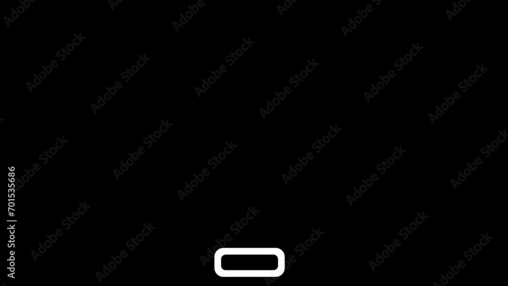 Poster rounded square shape icon animation video white design elements on black background