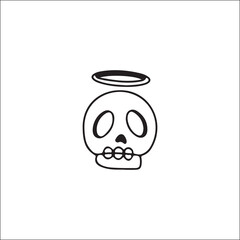 vector illustration of angel skull