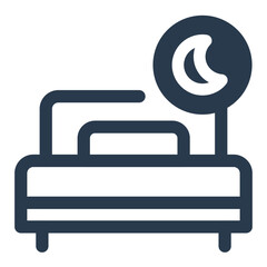 Cozy Bed Vector Icon Illustration for Comfortable Sleep