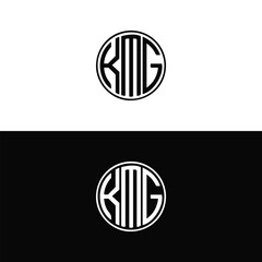 KMG logo. K M G design. White KMG letter. KMG, K M G letter logo design. Initial letter KMG linked circle uppercase monogram logo. K M G letter logo vector design.	
