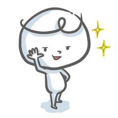 かっこつけて挨拶する白い人　A white person who greets in a cool manner
