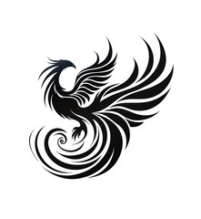 Fototapeta premium Modern white and black phoenix logo for designing various products.