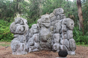 Fototapeta na wymiar Landscape Around A PlayGround area At Phillippe Park In Safety Harbor Florida. 