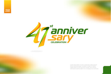 Fototapeta na wymiar 41st Anniversary logotype with a combination of orange and green on a white background.