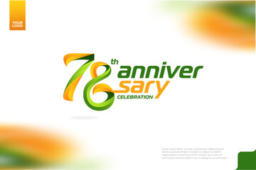 Fototapeta na wymiar 78th Anniversary logotype with a combination of orange and green on a white background.