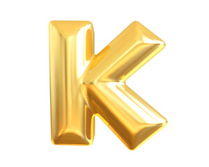 3D Letter Gold K