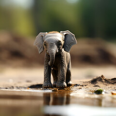 Concept photo of miniature elephant