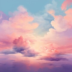 Fototapeta na wymiar a beautiful pink, orange, and purple sky with cloud 
