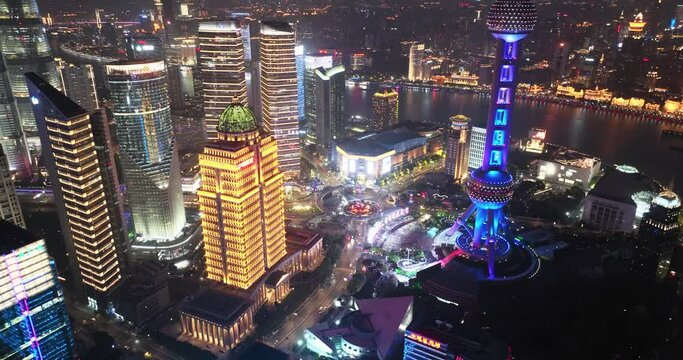 oriental pearl tower at night