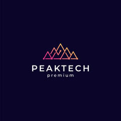 peak for technology, internet, finance or media logo design