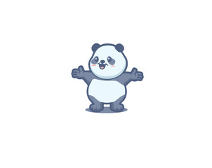 panda has a happy expression mascot