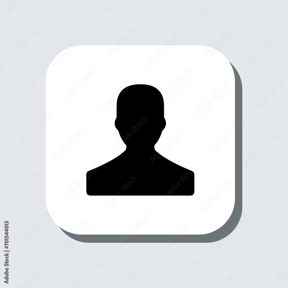Poster user icon vector. profile sign symbol in trendy flat style. profile vector icon illustration in squa