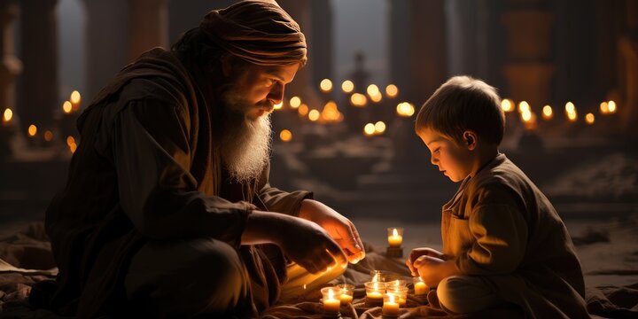 Muslim Teacher Teaching Children At The Mosque