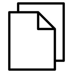Paper documents icons. Line sumbol. File icon. Folded written paper. Line icon