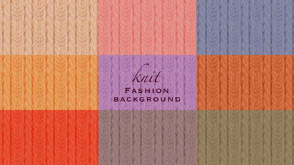 Fototapeta premium Knitted Seamless Pattern 棒編みニットのカラフルなパターン