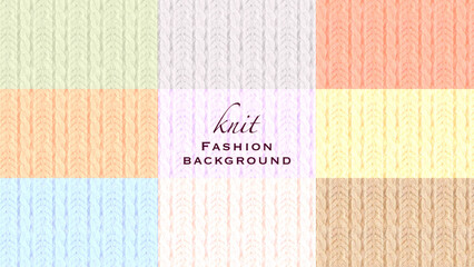 Knitted Seamless Pattern　棒編みニットのカラフルなパターン