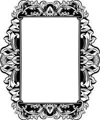 Black and white vintage decorative frame stock illustration