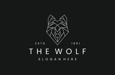  Wolf logo vector icon illustration hipster vintage retro