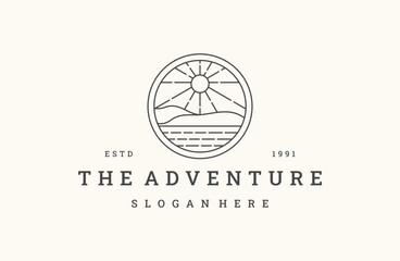 Adventure logo vector icon illustration hipster vintage retro