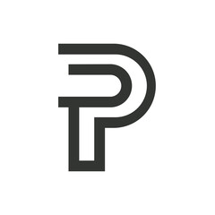 Monogram P design vector logo. Monogram initial letter mark P logo design. Monogram design vector logo. Monogram initial letter mark P logo design. Simple P monogram. Monogram P design logo