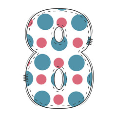 Valentine color, letter and number font