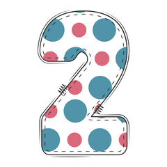 Valentine color, letter and number font