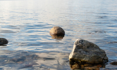Seashore with stones in the archipelago 