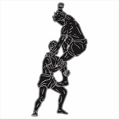Obraz na płótnie Canvas illustration of muaythai fighter kick boxing icon