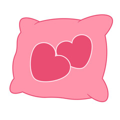 Valentines Heart Pillow Illustration