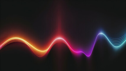 a colorful waveforme of sound wave light on a black background