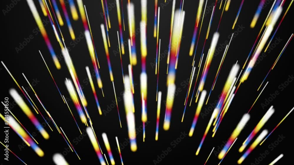 Aufkleber futuristic video animation with glowing stripe objects in slow motion, 4096x2304 loop 4k