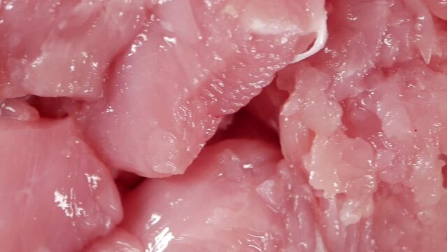  raw breast chicken meat on a plate on white background