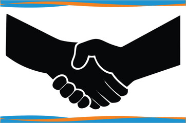 Handshake of business partners in editable vector. Easy to change color or size. Business handshake. Successful deal symbol banner and poster with space to add text. eps 10.