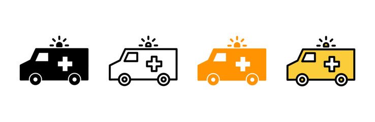 Ambulance icon set vector. ambulance truck sign and symbol. ambulance car © Lunaraa