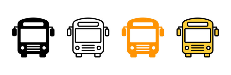 Bus icon set vector. bus sign and symbol. transport symbol - obrazy, fototapety, plakaty