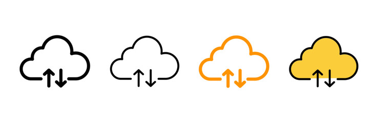 Cloud icon set vector. cloud sign and symbol - obrazy, fototapety, plakaty