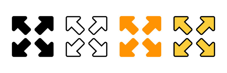 Fullscreen Icon vector. Expand to full screen sign and symbol. Arrows symbol