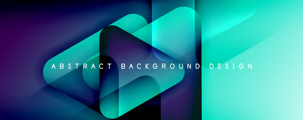 Shadow and Light Triangle Background. Dynamic Geometric Template. Glass Transparent Triangles