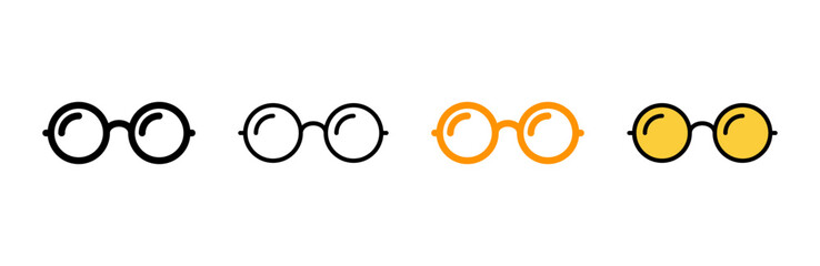 Glasses icon set vector. Glasses sign and symbol