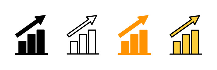 Growing graph Icon vector. Chart sign and symbol. diagram icon